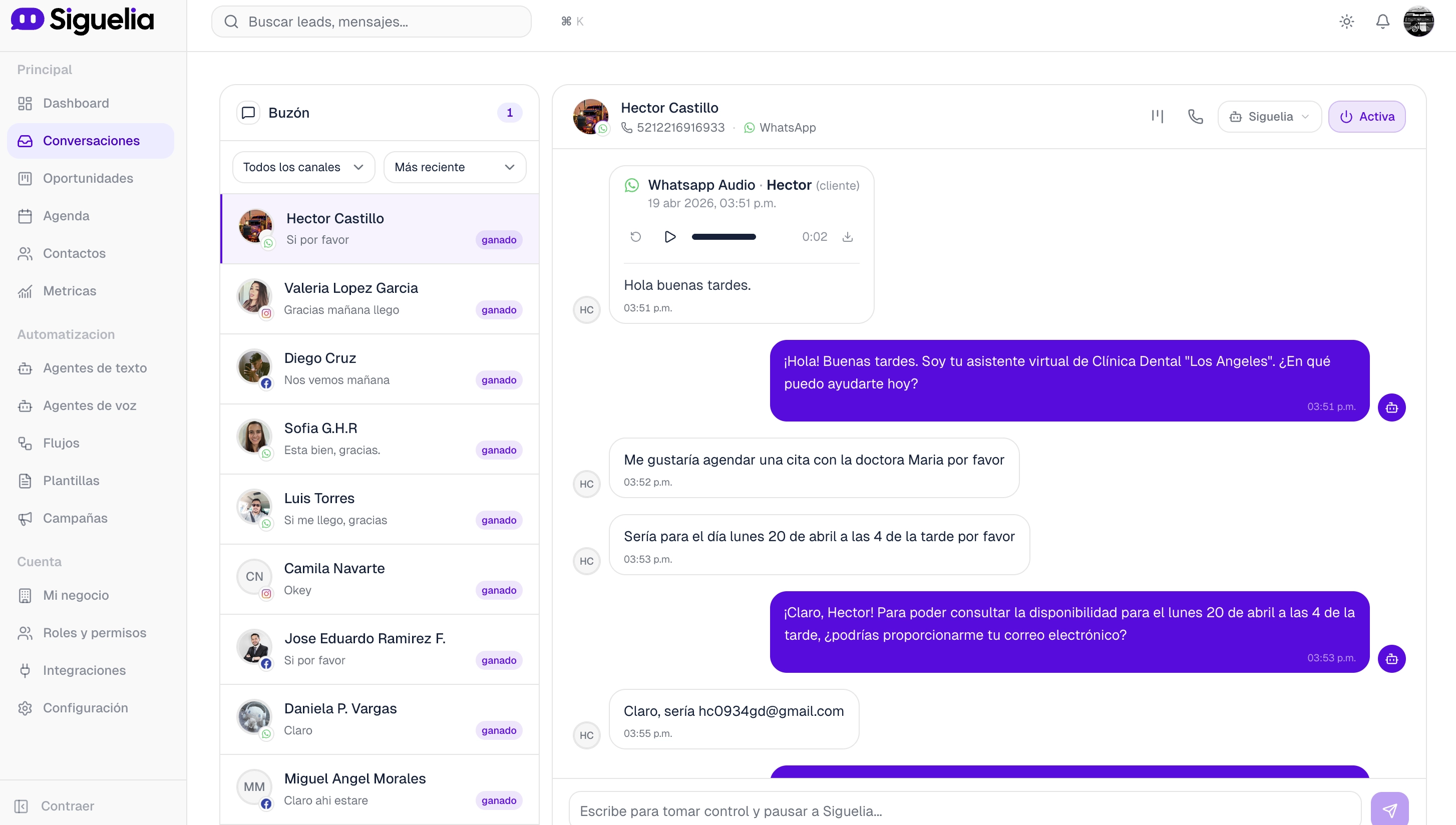 Siguelia — dashboard